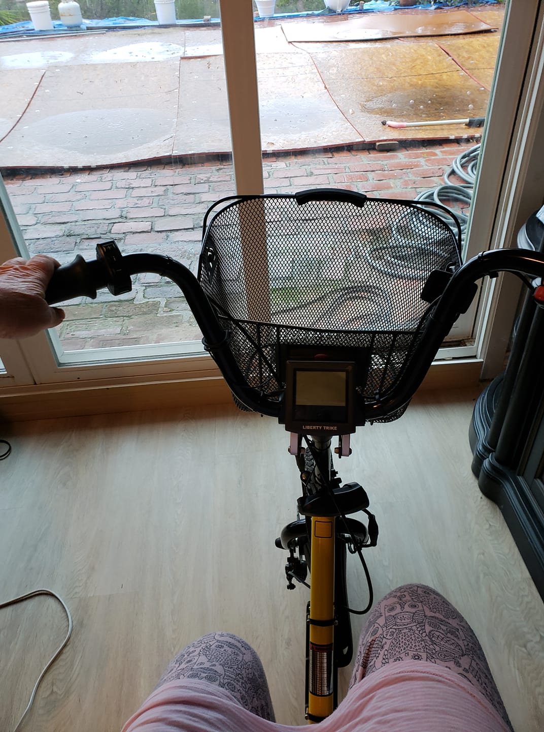 Waiting for the rain to end, so you can ride your Liberty Trike outside.