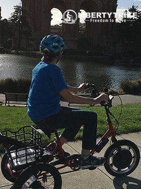 Beau enjoys riding her Liberty Trike in San Fran.