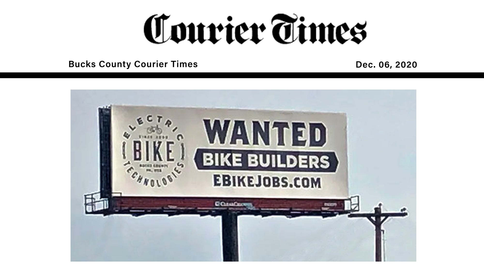 Bike Builders are Wanted, sign up at ebikejobs.com