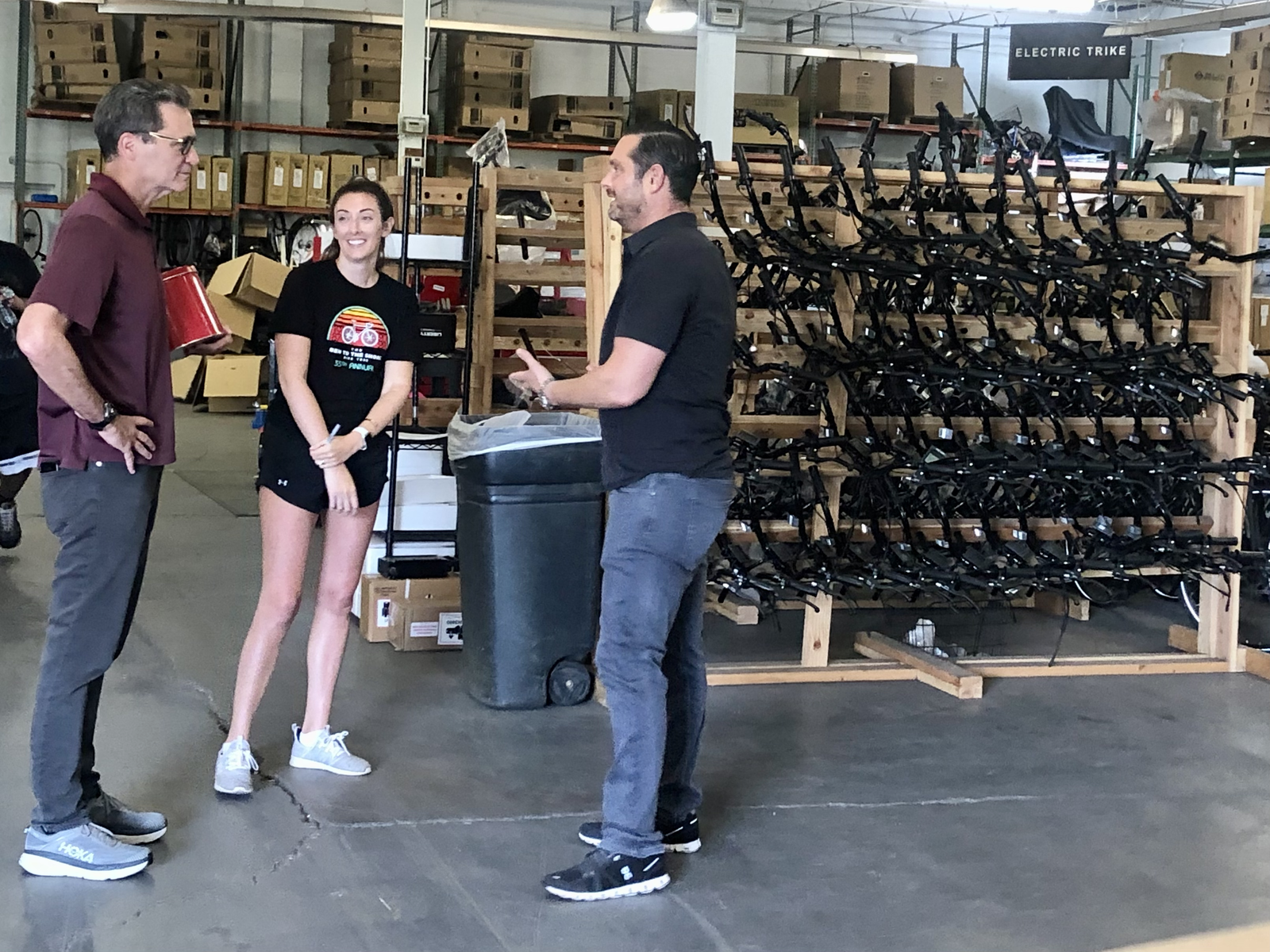 Jason Kraft gives a tour to FBBCF of the EBT warehouse.