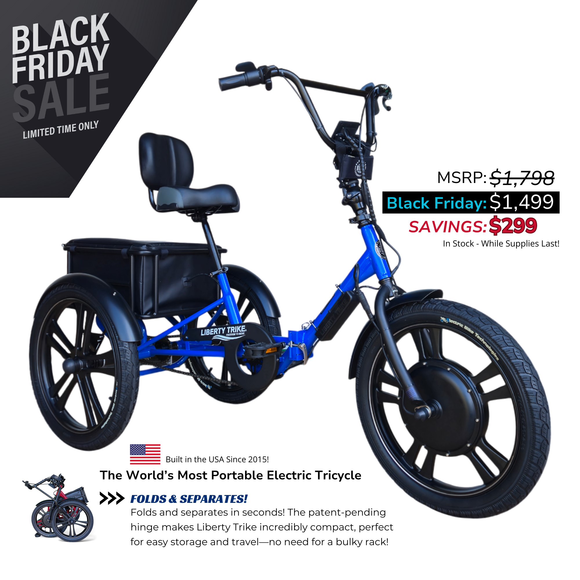 Electric Folding Mobility Tricycle Liberty Trike 20 LibertyTrike