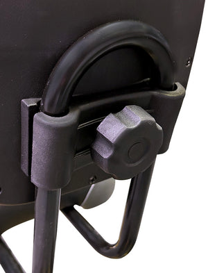 A closeup of the knob to adjust the backrest height on the liberty Trike