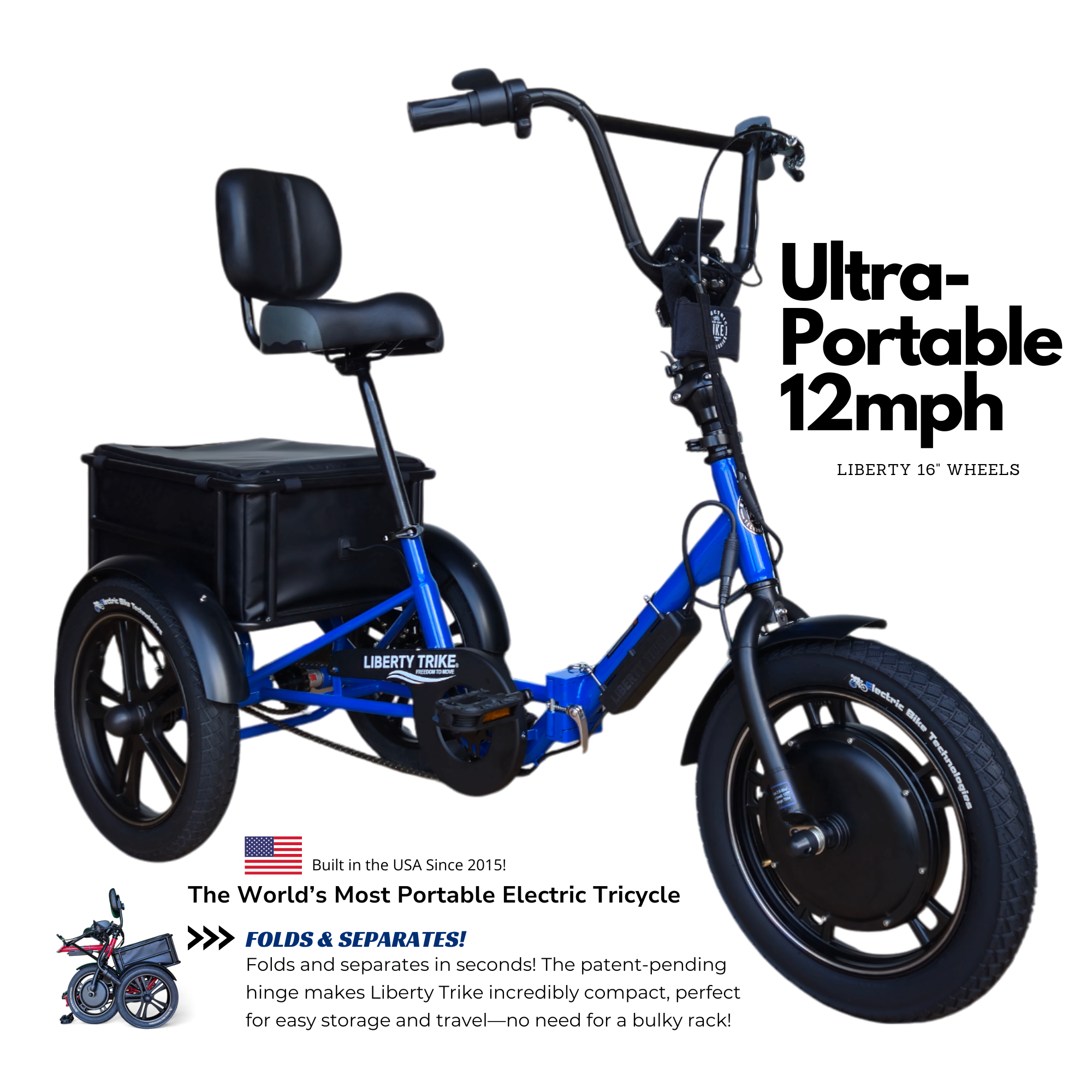 Electric Folding Mobility Tricycle – Liberty Trike 16 Electric Folding Mobility Tricycle – Liberty Trike 16