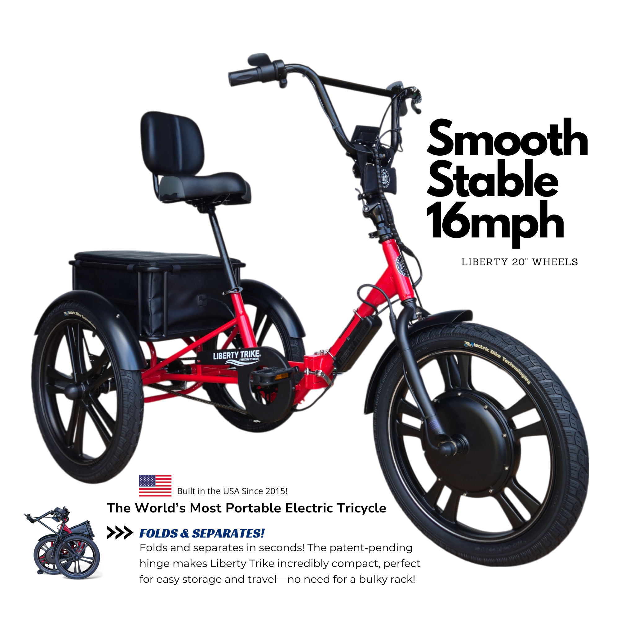 20 inch 3 wheel bicycle Electric Folding Mobility Tricycle Liberty Trike 20" Teal + Extra Charger LibertyTrike three Electric bike etrike and hit the road Viribus 20 inch Folding Adult
