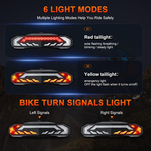 Smart Bike Tail Light wit six light modes