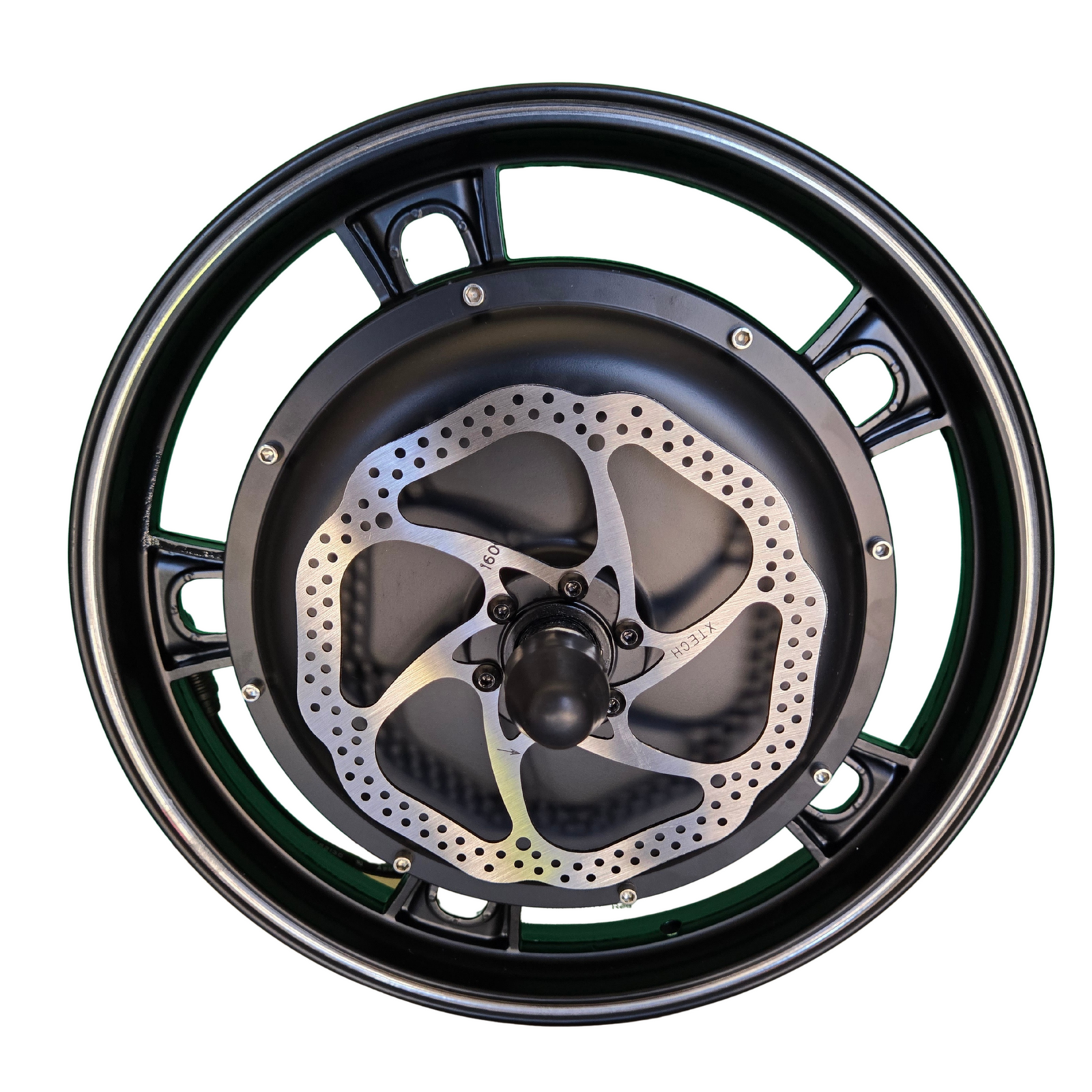 Liberty Trike front wheel motor replacement with disc rotor and cable connector 16" brake side