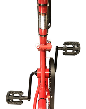 Overhead view of the pedal extenders on a Liberty Trike